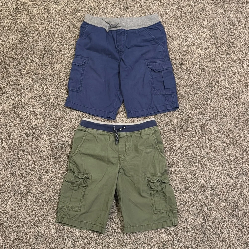 Kids Cargo Shorts Set - Blue and Green
